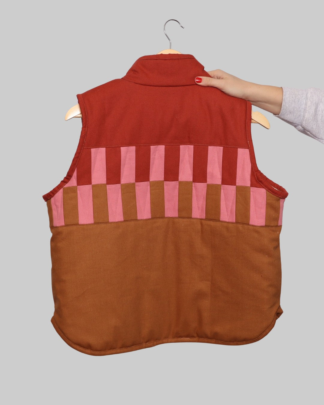 Duck Canvas Quilted Vest with Shearling Lining